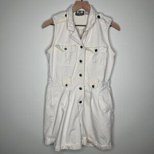 Bill Blass Vintage Off-White Denim Romper / Size S